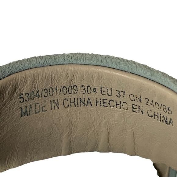 ZARA Women Sandals Size 6.5 (37) baby blue chunky 2.25" heels - Picture 12 of 14